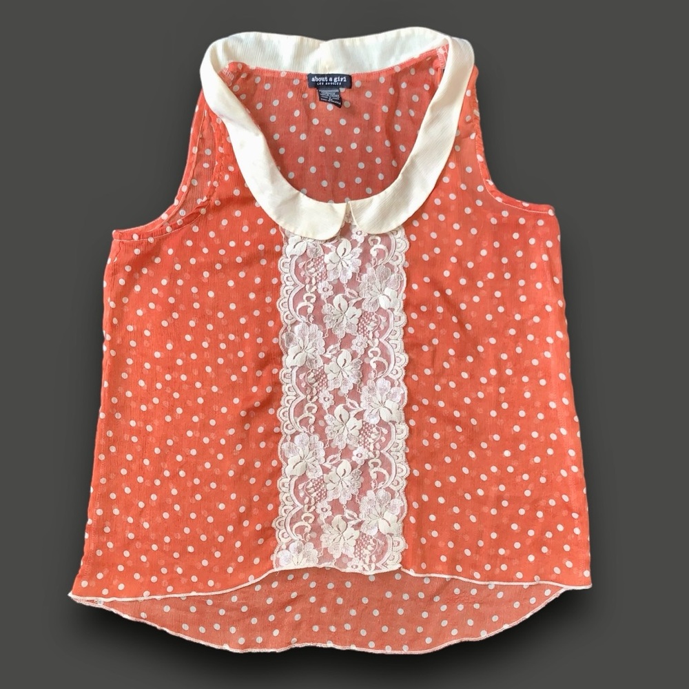 L A C E :: Whimsical Peter Pan Polka Dot Lace Top - image 6